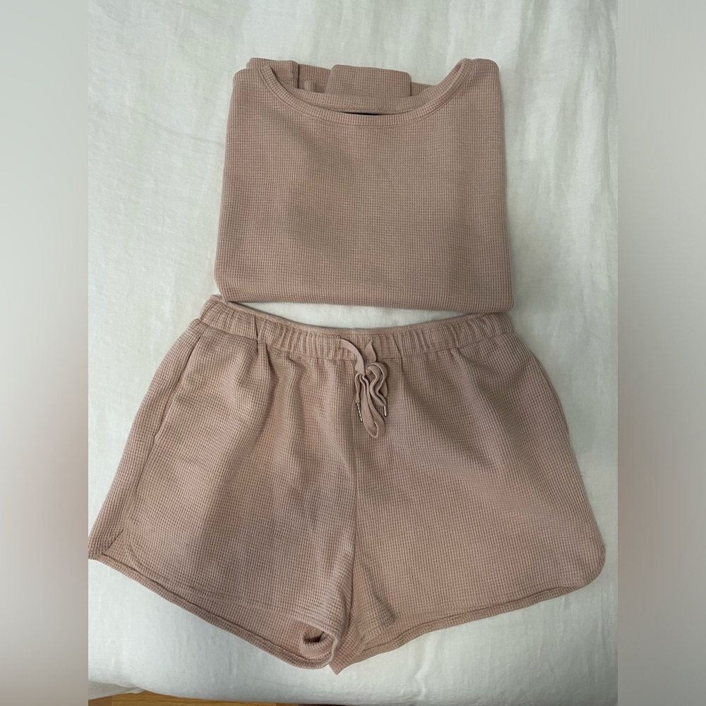 Waffle Knit Loungewear Set